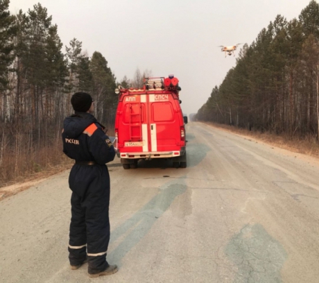 Тушить лесные пожары в Амурской области помогают беспилотники (видео)