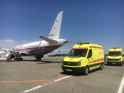 Спецборт МЧС России осуществил санитарно-авиационную эвакуацию тяжелобольных детей из Уфы в Москву
