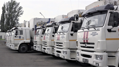 МЧС России завершило формирование 80-й автомобильной колонны с гуманитарной помощью для Донецкой и Луганской областей