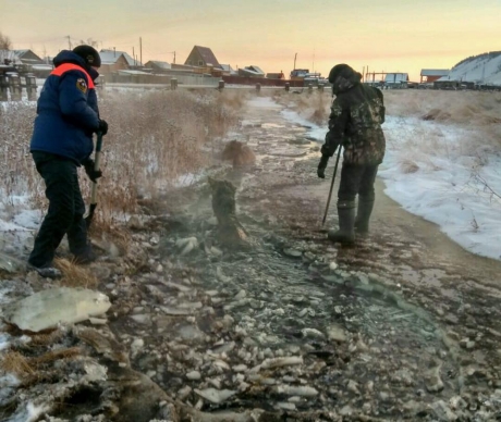 Якутские спасатели вызволили из ледового плена животных